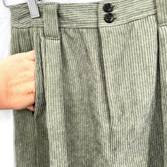 Madewell Curvy Corduroy High Rise waist Tapered Pant olive green boho neutral 00 - Picture 5 of 15